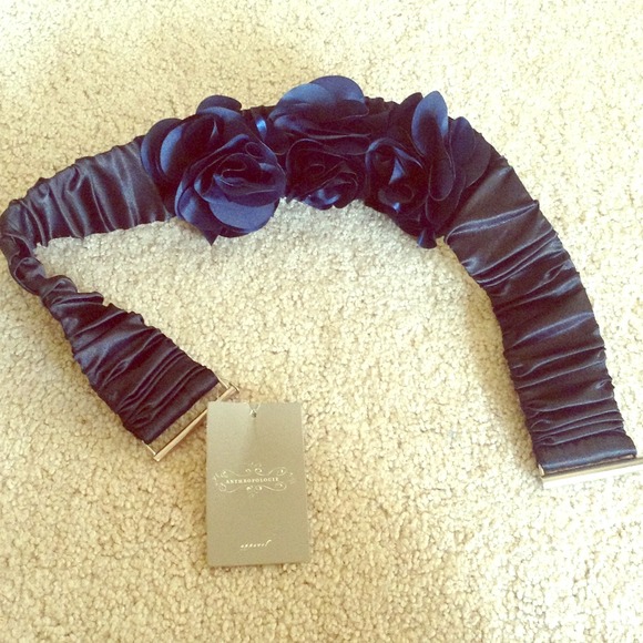 ❌SOLD👊Navy blue rosette elastic waist belt