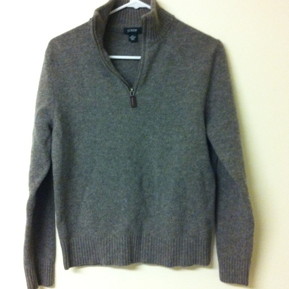 J. Crew grey lamb wool sweater.
