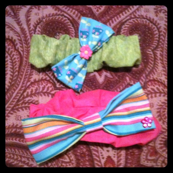 Homemade infant, stretchy headbands.:)
