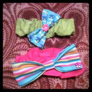 Homemade infant, stretchy headbands.:)