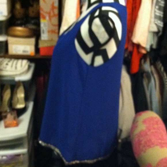 SOLD! On Merc Royal blue dressy top - Picture 3 of 4