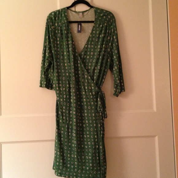 Green wrap dress