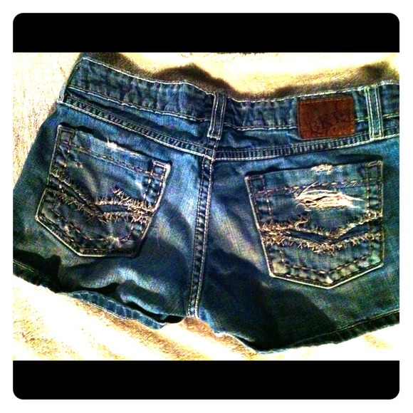 Destroyed light wash shorts