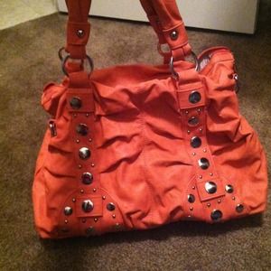 Peach/orange soft leather purse
