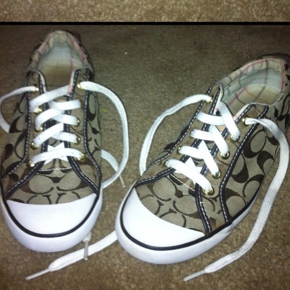 Brown an white Converse type Coach shoes! - Picture 2 of 3