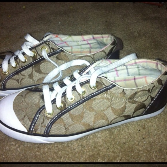 Coach Shoes Brown An White Converse Type Poshmark Coach Shoes Brown An White Converse Type Poshmark