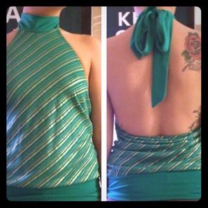 🔥FLASH SALE🔥Green & Gold Charlotte Russe Halter
