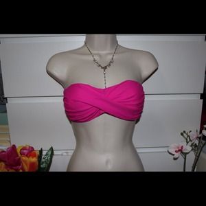 Hot pink bikini bandeau top
