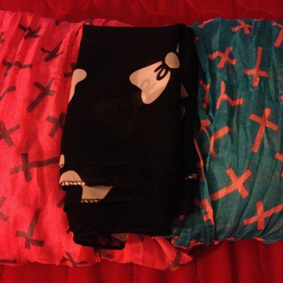 Scarf bundle blue, pink, & black.