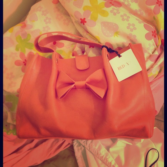 RED Valentino calf leather bow tote(pink)