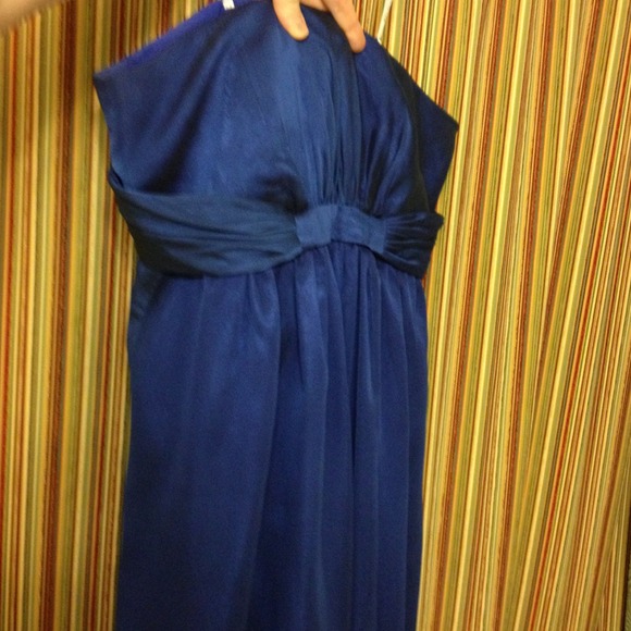 Navy empire waist gown