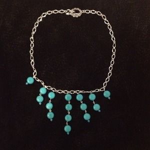 Silver plated turquoise necklace