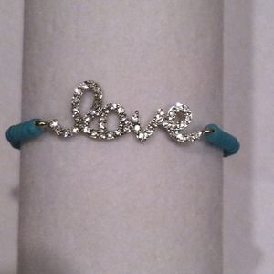 NWOT Turquoise Bead 'Love' Bracelet