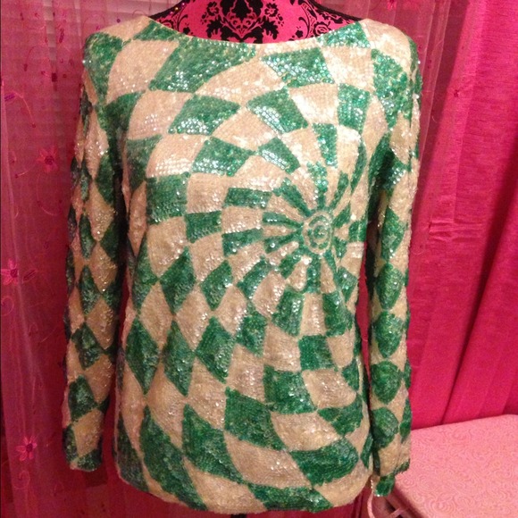 ❌⭕️SOLD!!!❌⭕️Vintage Sequined Longsleeves Top