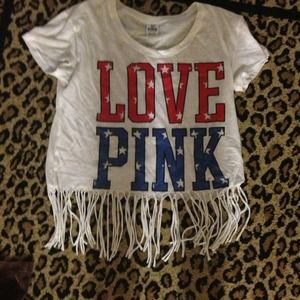 LOVE PINK fringe top