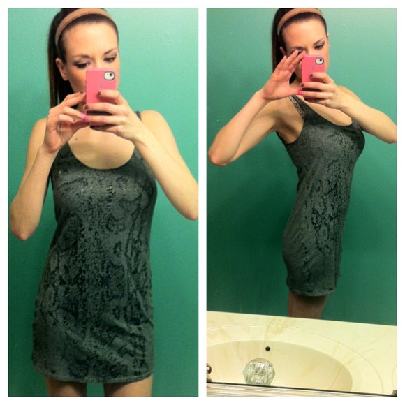 Grey snakeskin tank dress/tunic