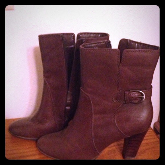 Ana chocolate brown leather boots. - Picture 1 of 1
