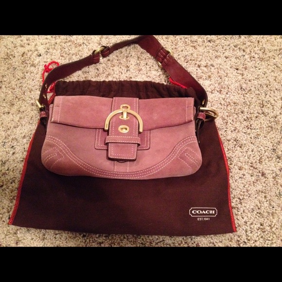 Authentic Coach suede handbag