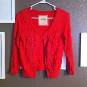 Hollister coral cardigan