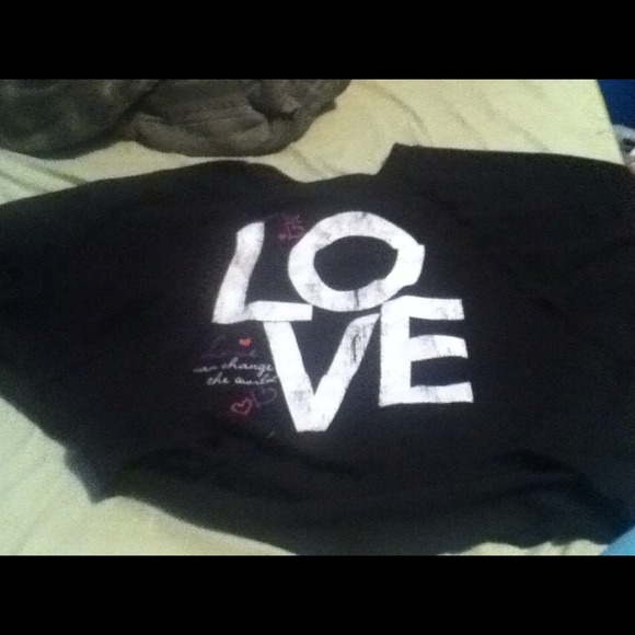 Black with the word love on it