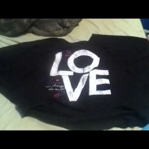 Black with the word love on it