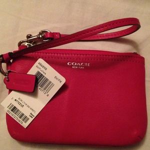 Pink authentic Coach wristlet purse handbag NWT