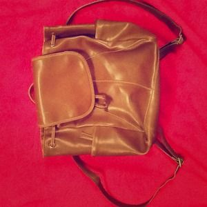Brown Leather Backpack.
