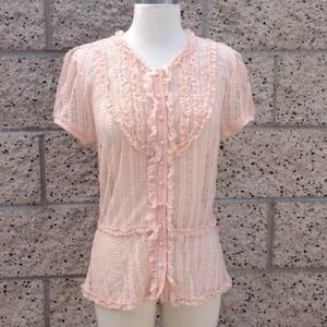 Vintage inspired lace button up blouse