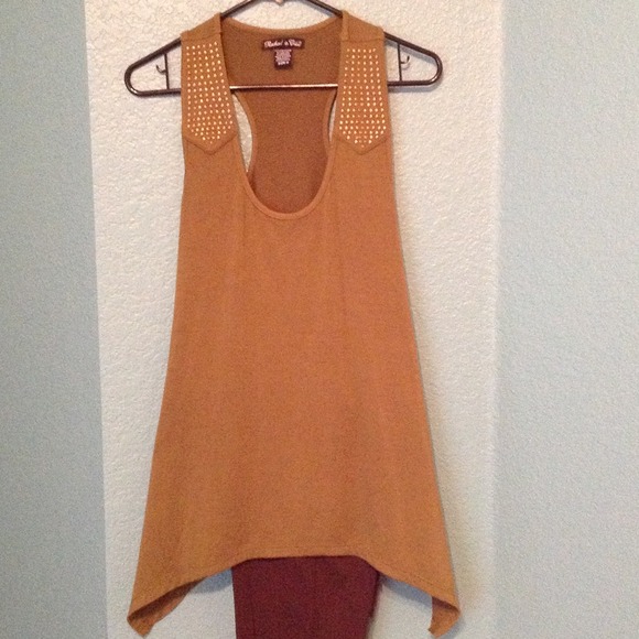 Rachael & Chloe Tops - Gold studded Racerback