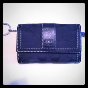 Authentic Coach black signature small wallet