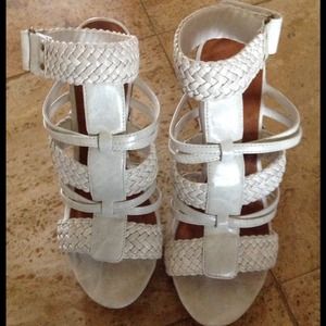 White wedges sandals