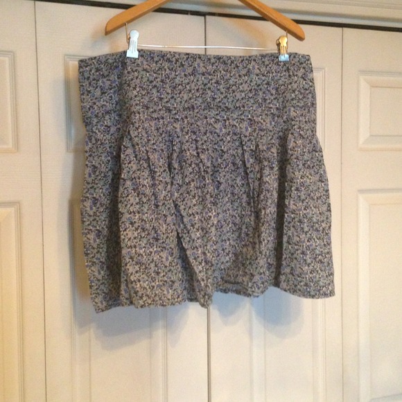 Blue and white floral skirt