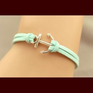 Leather charm bracelet