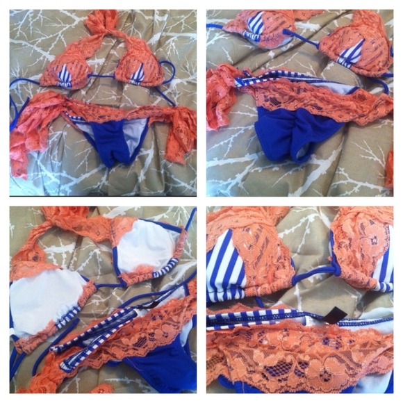 Reserved @shawnae125👙. Coral & royal blue bikini.