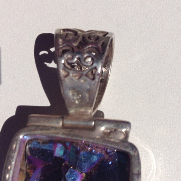 Titanium Quartz Crystal | Multicolored Pendant - Picture 2 of 4