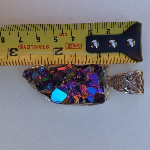 Titanium Quartz Crystal | Multicolored Pendant - Picture 3 of 4