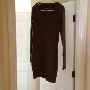 Brown sweater dress