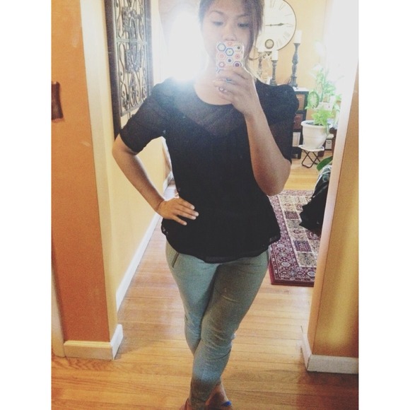 Silky Black peplum top