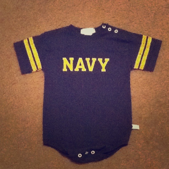 Navy toddler boy onesie