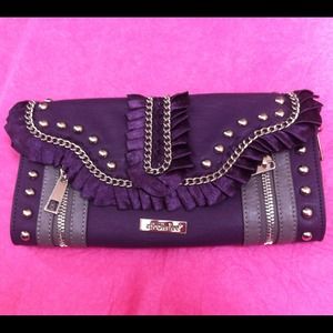 Nicole lee purple zipper clutch