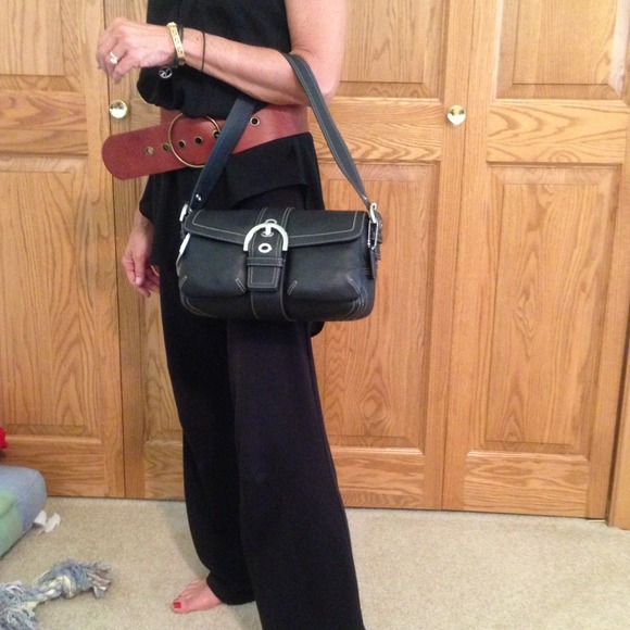 COACH Black leather Soho Pocket Flap Handbag