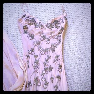 REDUCED!!! Les Habitudes hand-beaded evening gown.