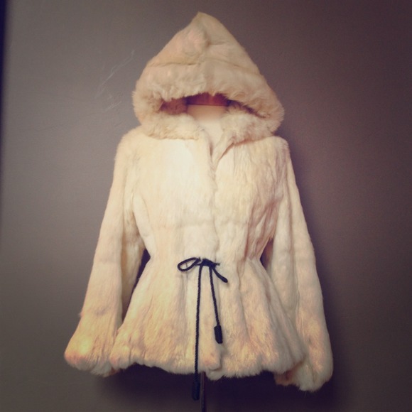 Vintage rabbit fur coat.
