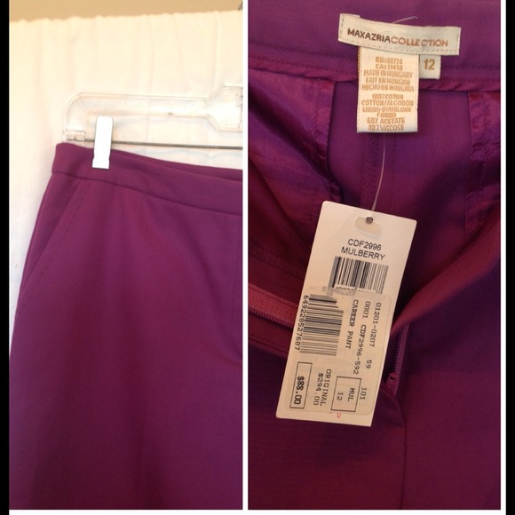 🔴SOLD🔴MAX AZIRA COLLECTION Mulberry Pants sz 12 - Picture 4 of 4
