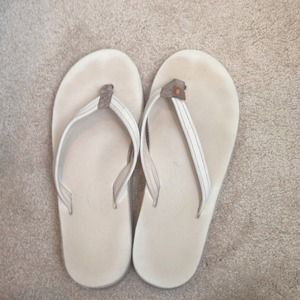 Rainbow Double Stack Leather Flip Flops