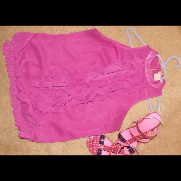 Cute halter top sheer ,pink /purple color