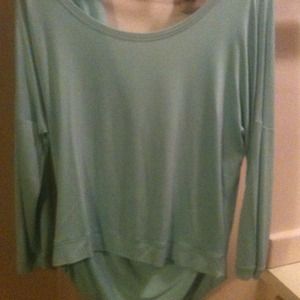 Mint long sleeve tee with droop back