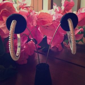 Orange and silver hoop earrings!