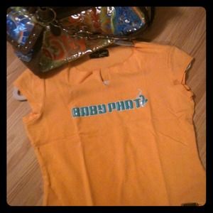 Orange (you glad to see me ) Baby Phat T size L