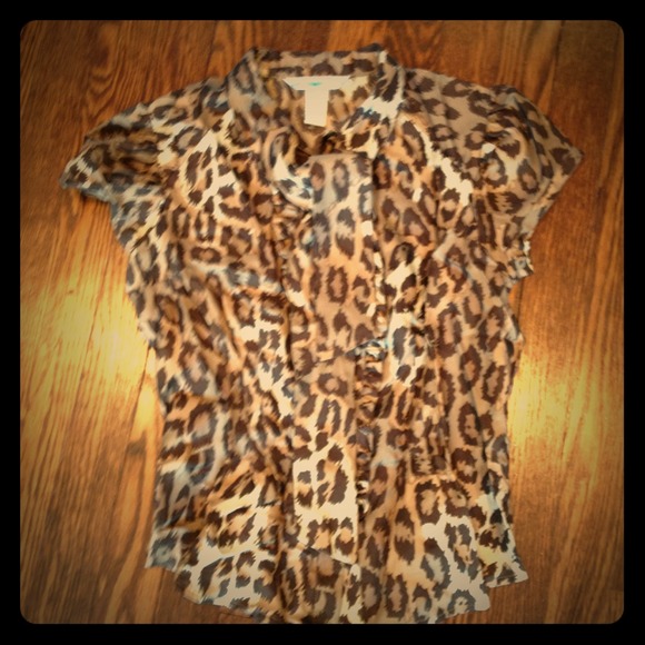 Diane VonFurstenberg Leopard silk tie blouse